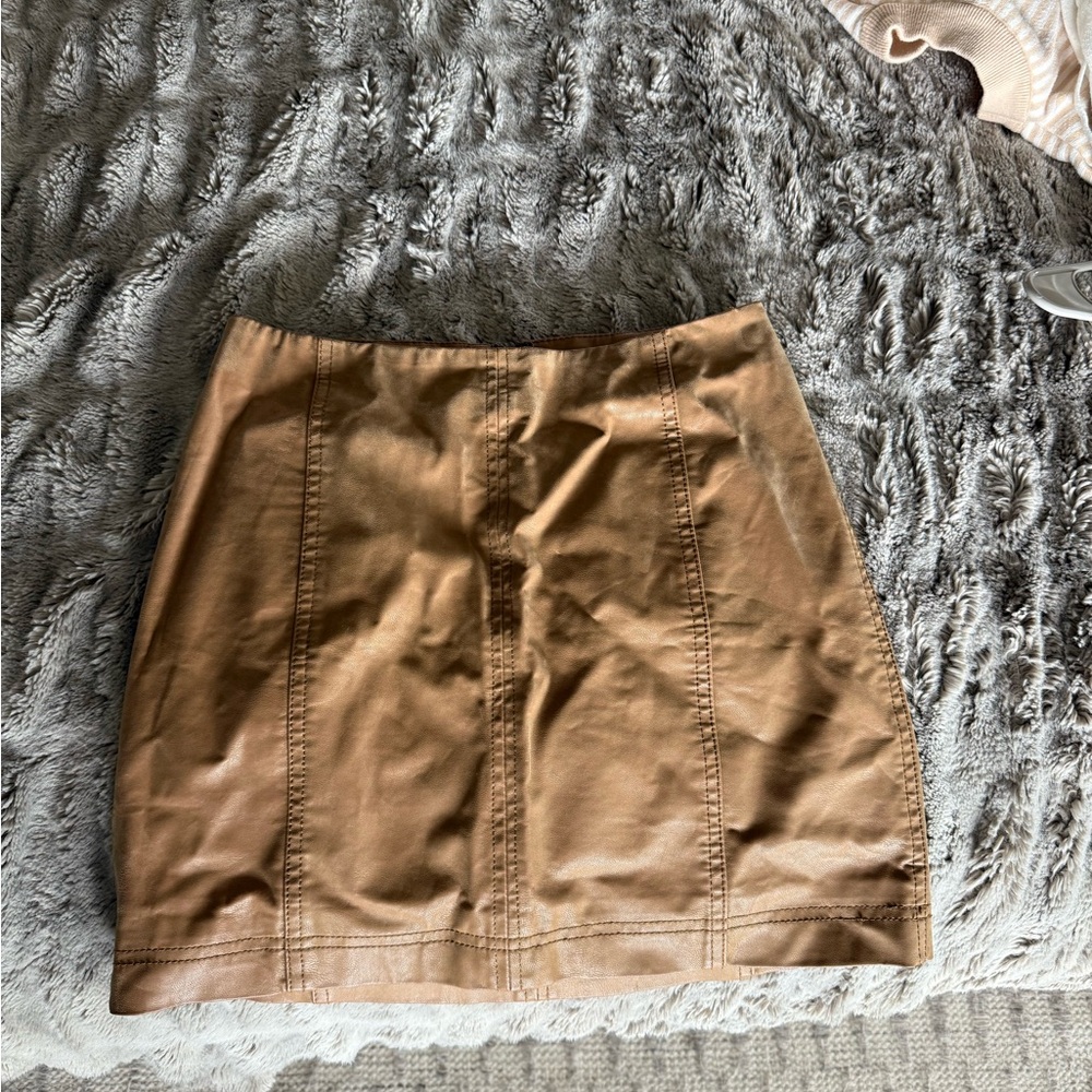Free people leather Mini Skirt